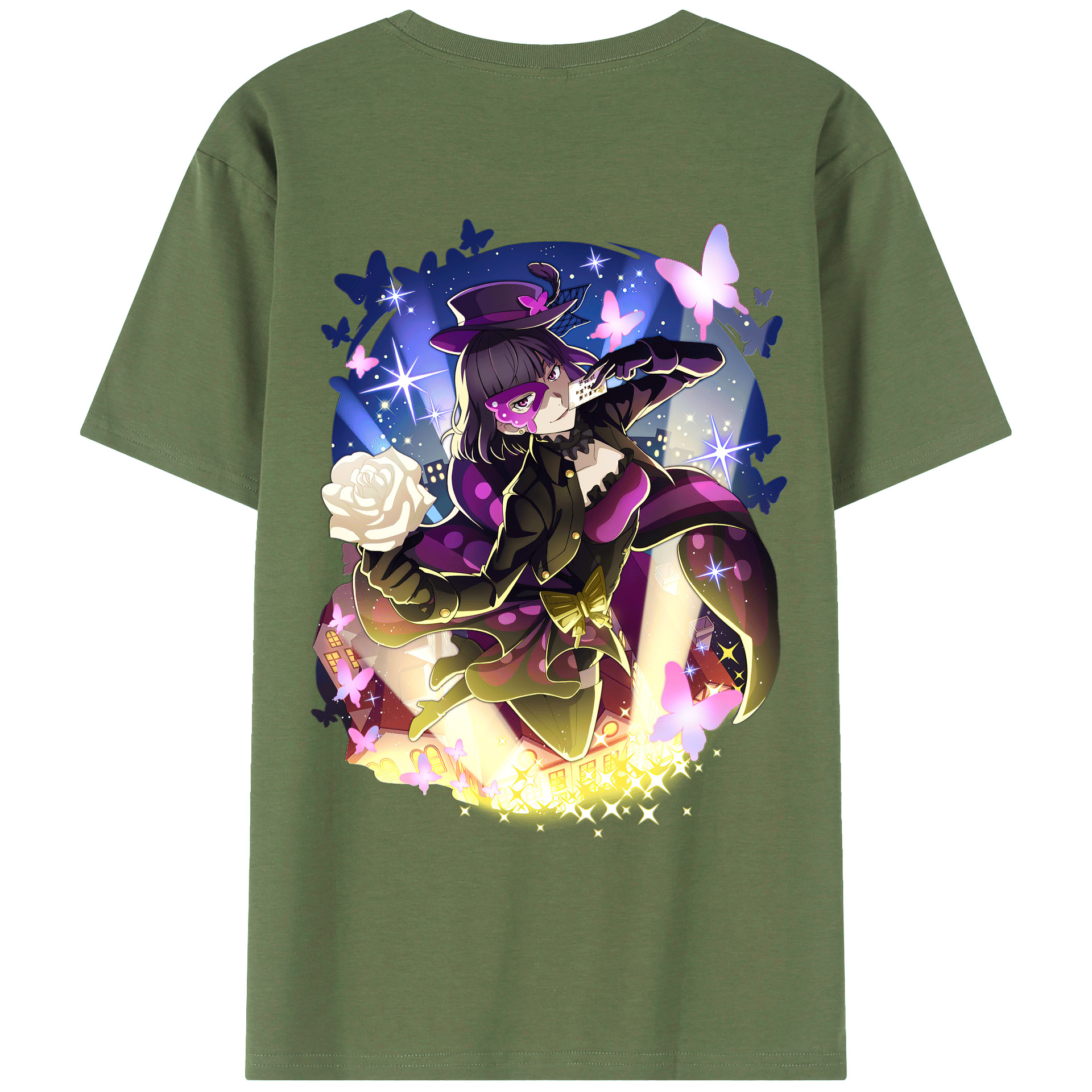 （画像用） 文豪ストレイドッグス Bungo Stray Dogs 綿100％ メンズ半袖Tシャツ（バックプリント） 通気性